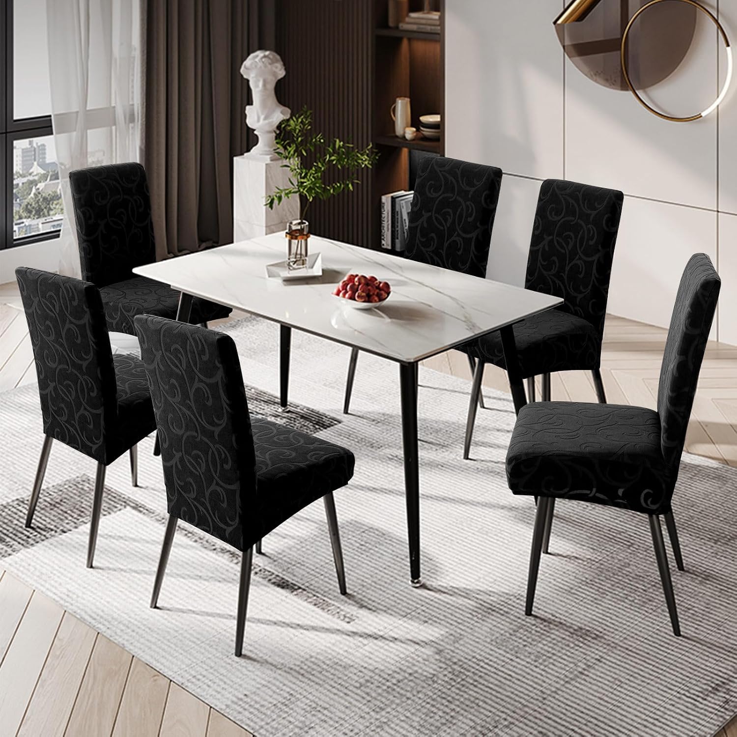 Waterproof Dining Room Chair Covers, Stretch Parsons Chair Slipcovers image 2