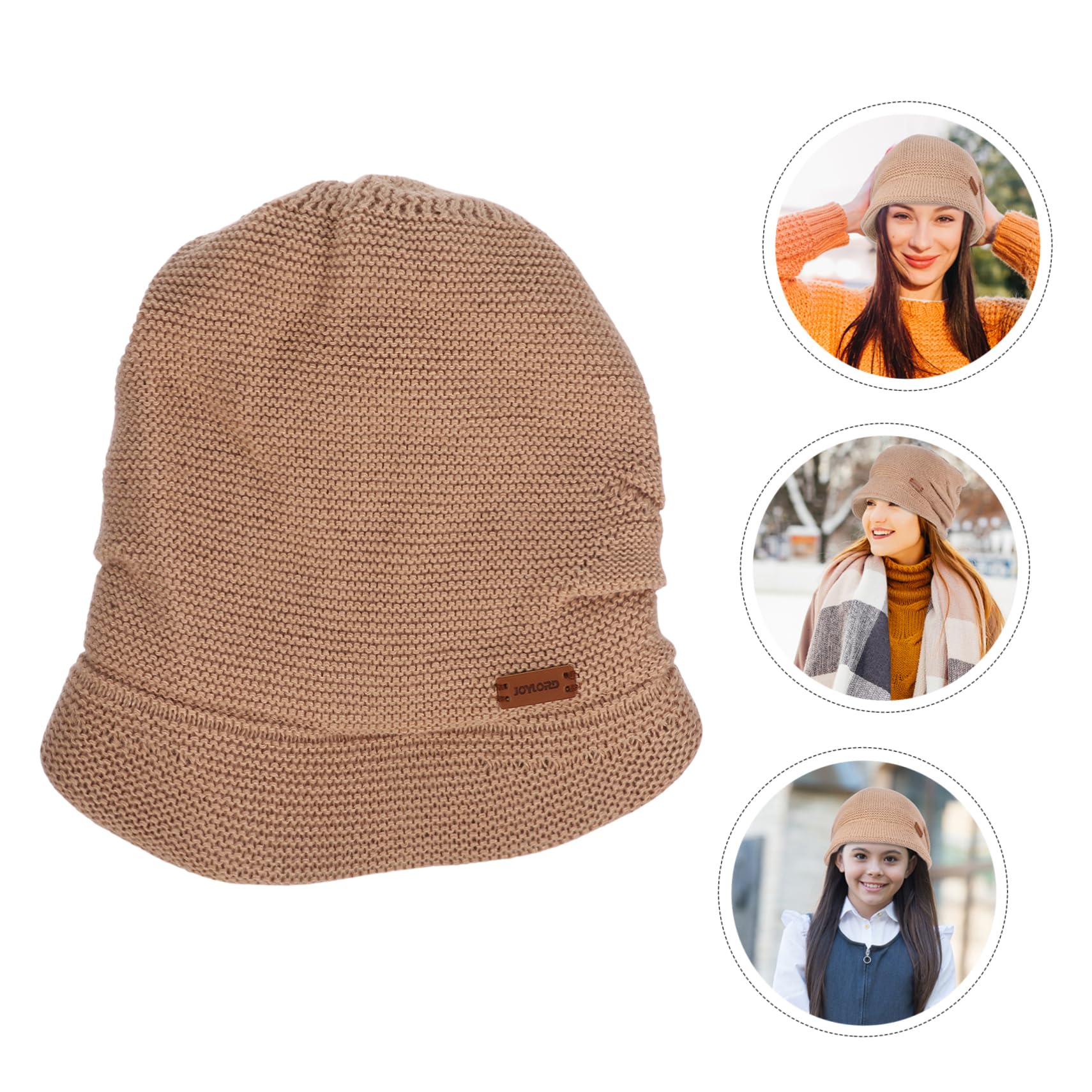 Czapka z dzianiny Damska czapka z rondem dla kobiet Ciepła czapka Damska czapka dla dziewczynki Hat1174/540(As Shown)
