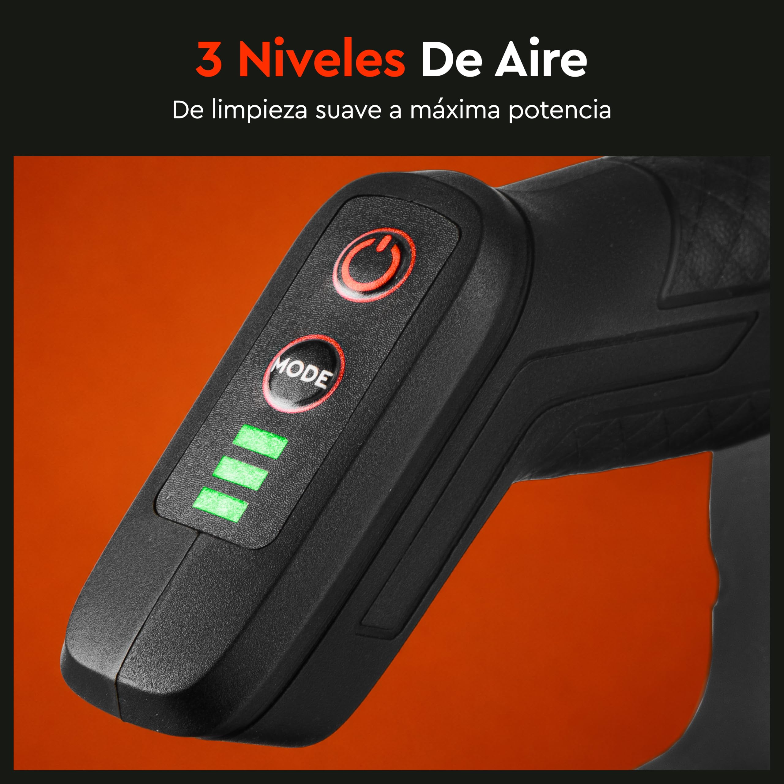 Soplador de Hojas a Batería 20V, Motor Brushless, 50 m/s, 3 Velocidades, 610 m³/h, Ligero 1,3 kg, Incluye Batería 4Ah y Cargador. DCB-201BC