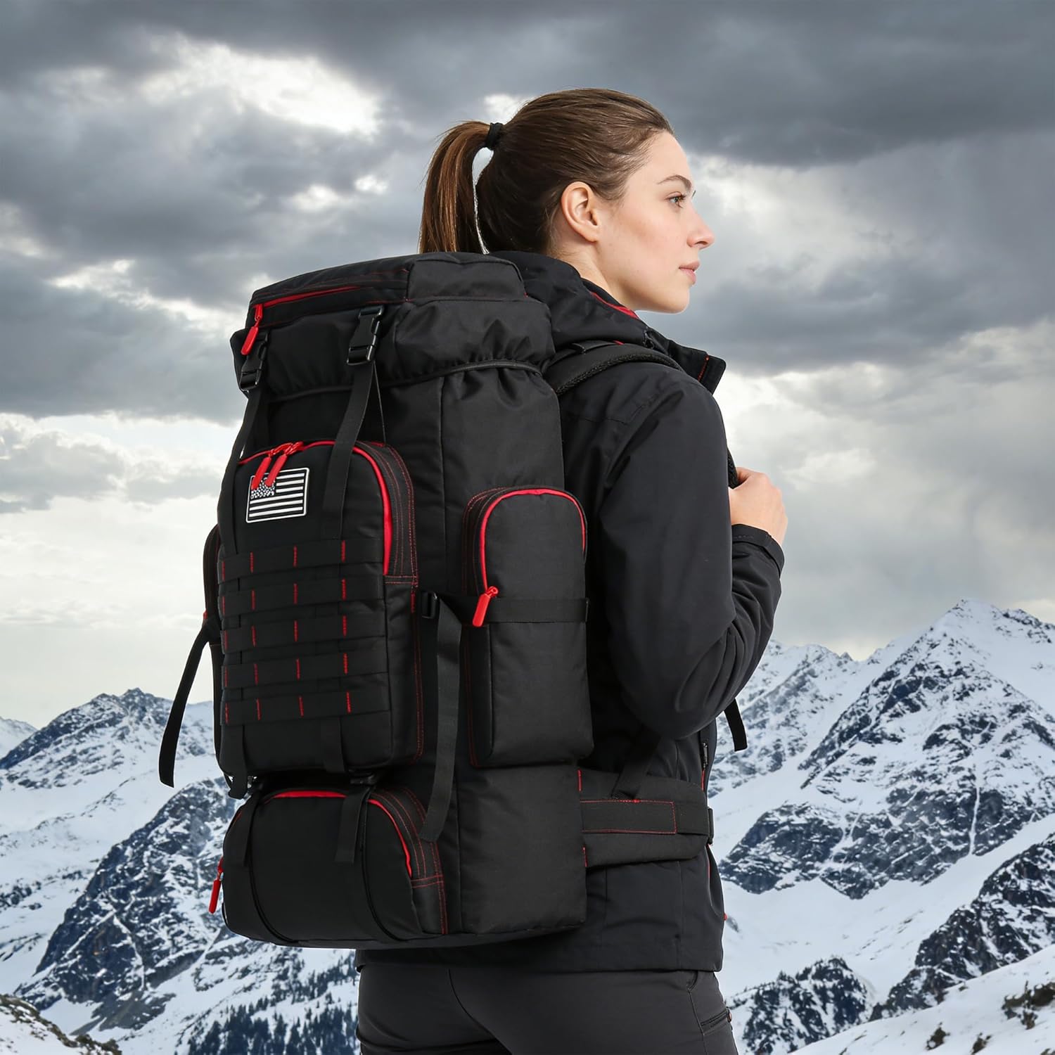 Hiking Backpack for Men 70L/100L Camping Backpack Military Rucksack Molle 3 Days Assault Pack for Climbing | Camping Backpack, 3 Days Assault Pack, for Climbing - Image 7