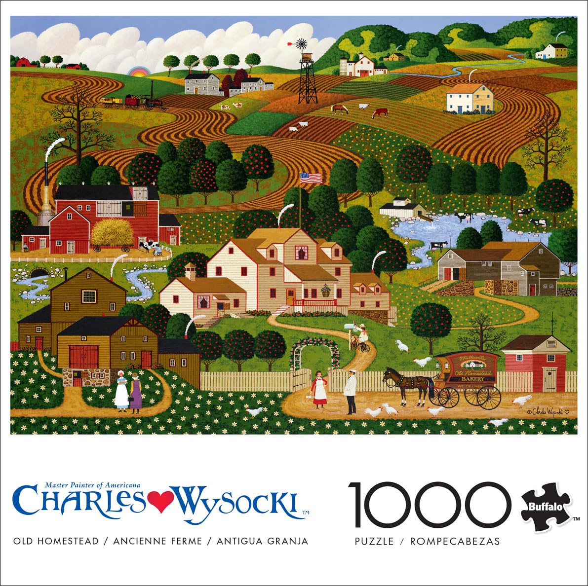Buffalo Games Puzzle 1000 Pezzi – Charles Wysocki 'Daddy's Coming Home', 66x50 Cm, Poster Incluso, Prodotto In USA