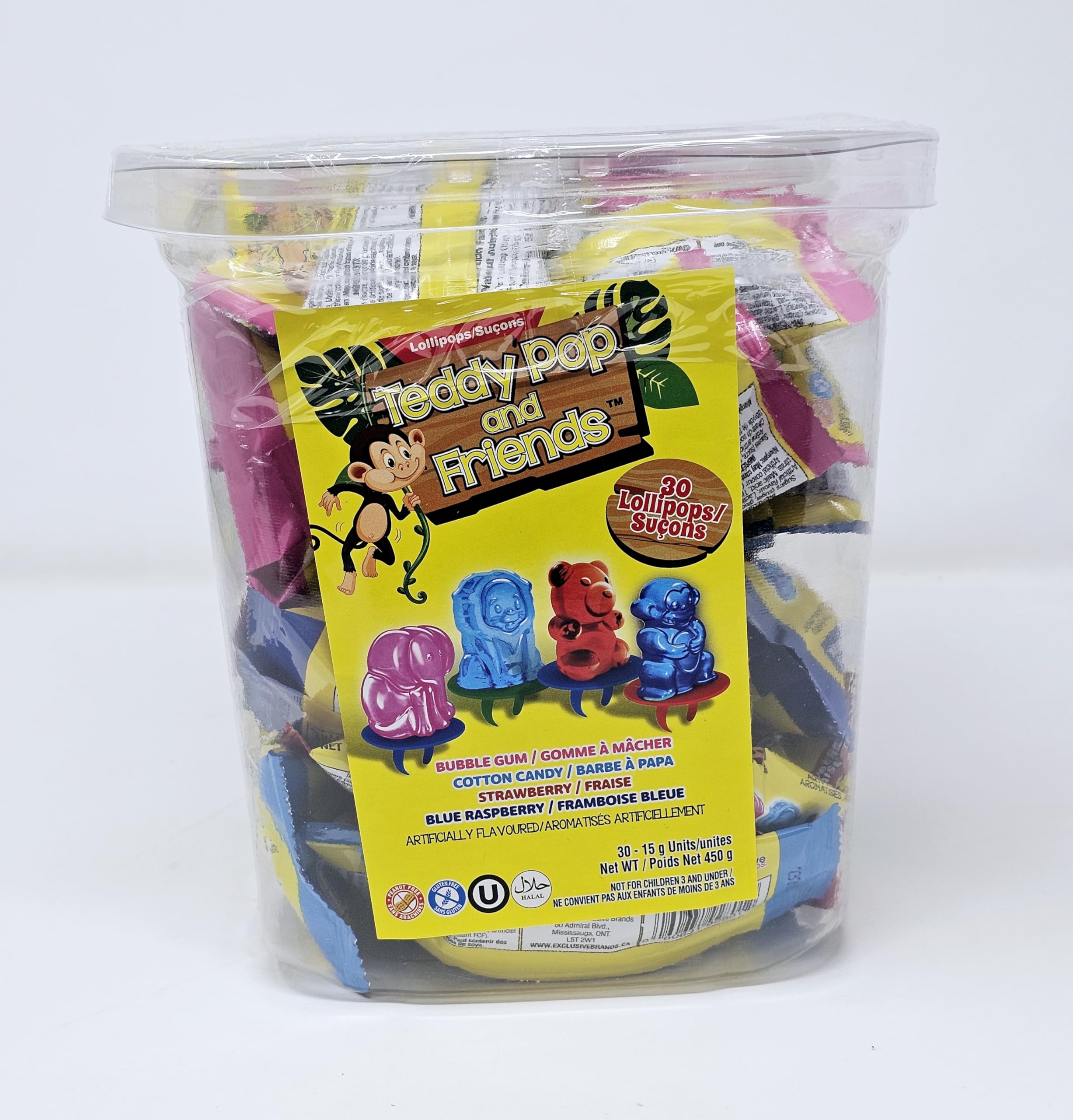 テディ POP Teddy Pop and Friends Lollipops - Bubble Gum, Cotton Candy