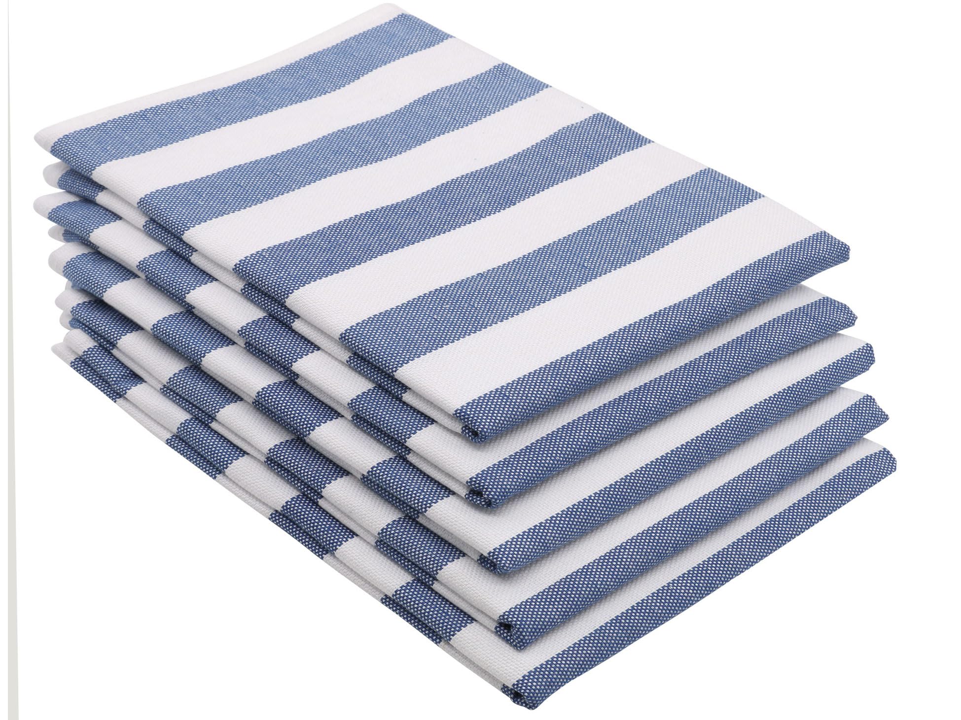 ZOLLNER 5 Strofinacci da cucina 50x70 cm in cotone - canovacci assorbenti e moderni - a righe blu e bianche – lavabili a 60°C – qualità gastronomica – certificato Oeko Tex ®