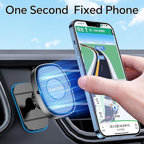 Miniatura 3 de Kaistyle Soporte magnético para teléfono para automóvil【Super imanes】Soporte magnético para iPhone para teléfono celular【Dash+Ventilación】 Soportes