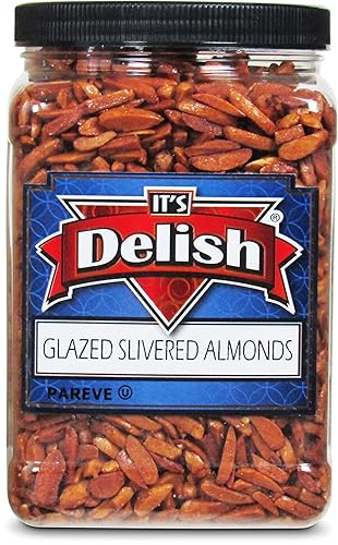 Miniatura 2 de Its Delish - Almendras glaseadas gourmet de 36 onzas, contenedor reutilizable jumbo de 36 onzas – Vegano, Kosher, sin OMG, sin sabores artificiales