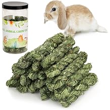 Natural Timothy Grass Chew Toys, Small Animal Treats for Chinchillas Hamsters Guinea Pig Dwarf Rabbit Gerbils, Teeth Grinding Molar Stick Pet Snacks