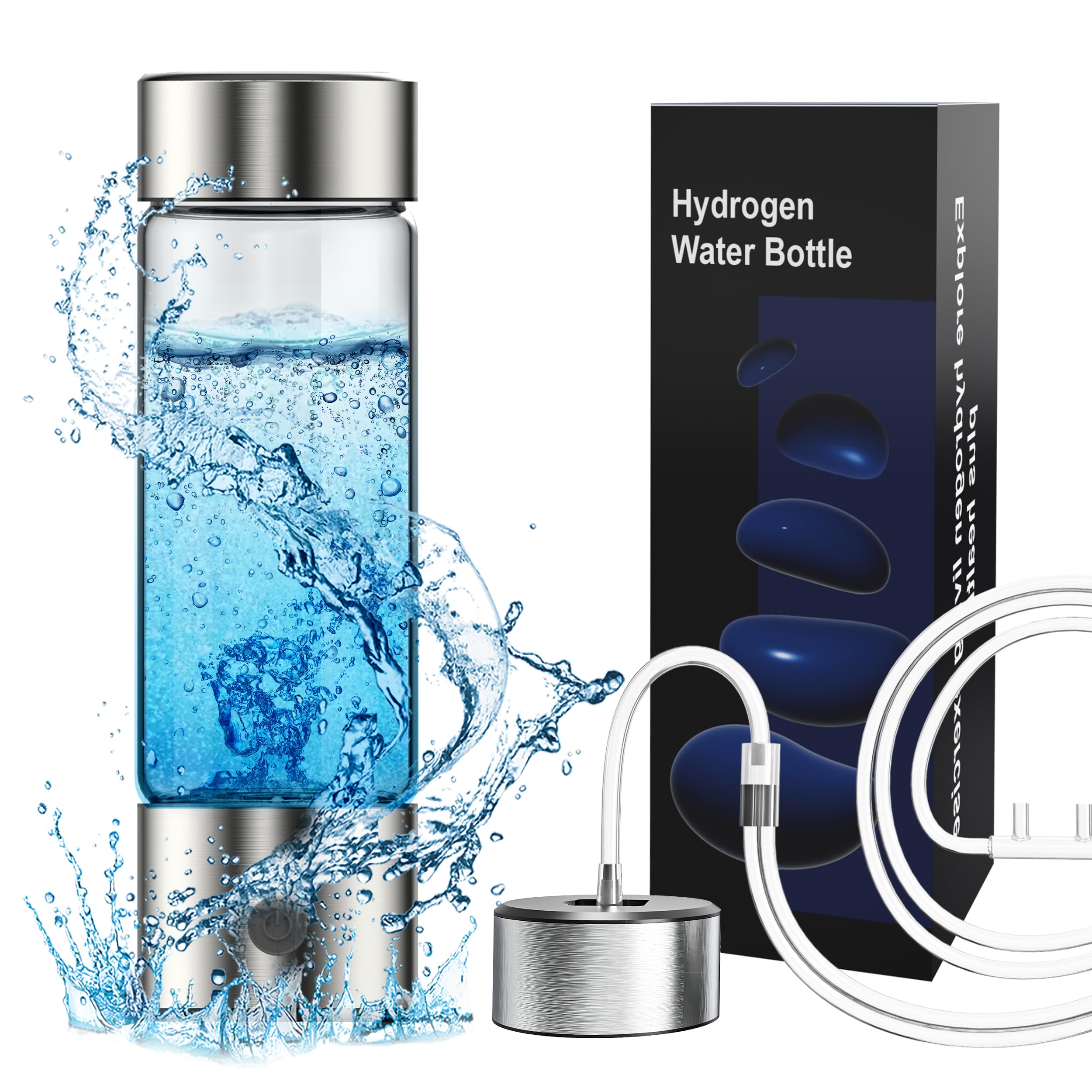 Hydrogen Water Bottle Generator 2025 New,with New SPE/PEM Technology,Drink and Inhabait 2 in 1,Inhalable,Hydrogen Generator,3 Minute Quick Electrolysis 2800ppb,Hydrogen Water Machine,Health and Gift