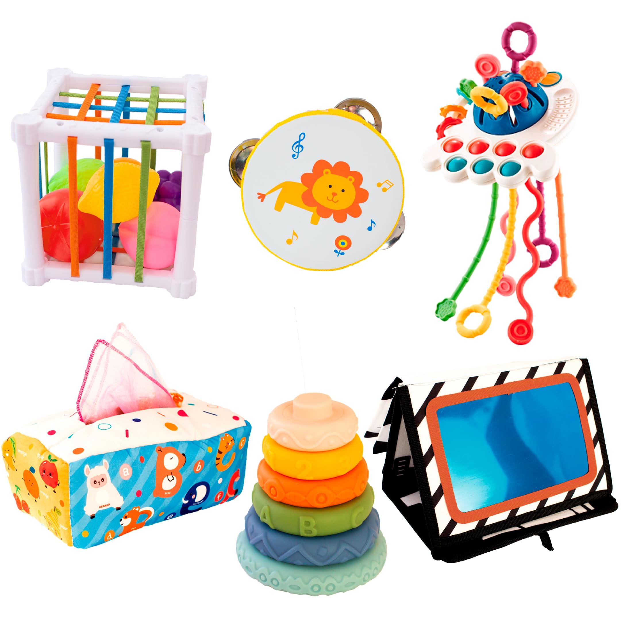 ADEGO Set de Juguetes Montessori para Bebés 1 Año – Ideales para Niño y Niña, Incluye Juguetes Montessori Adaptados Desde los 6 Meses hasta los 3 Años (Set)