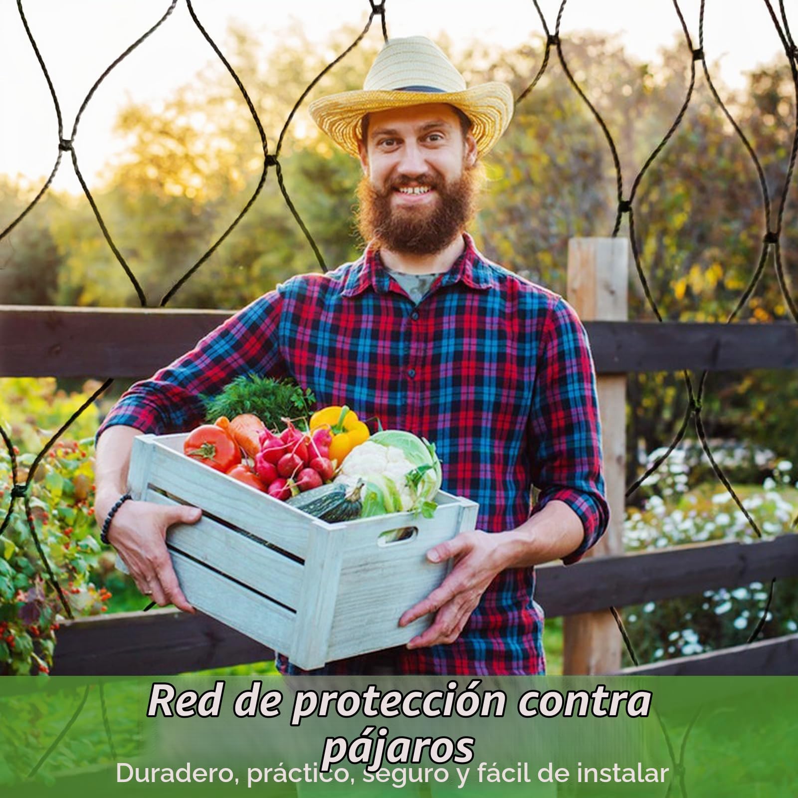 Malla antipajaros Red Proteccion - Malla de 25 mm x 25 mm Adecuada para Gallinero Proteger Jardines estanques huertos Red para (15M x15M-2.5CM)