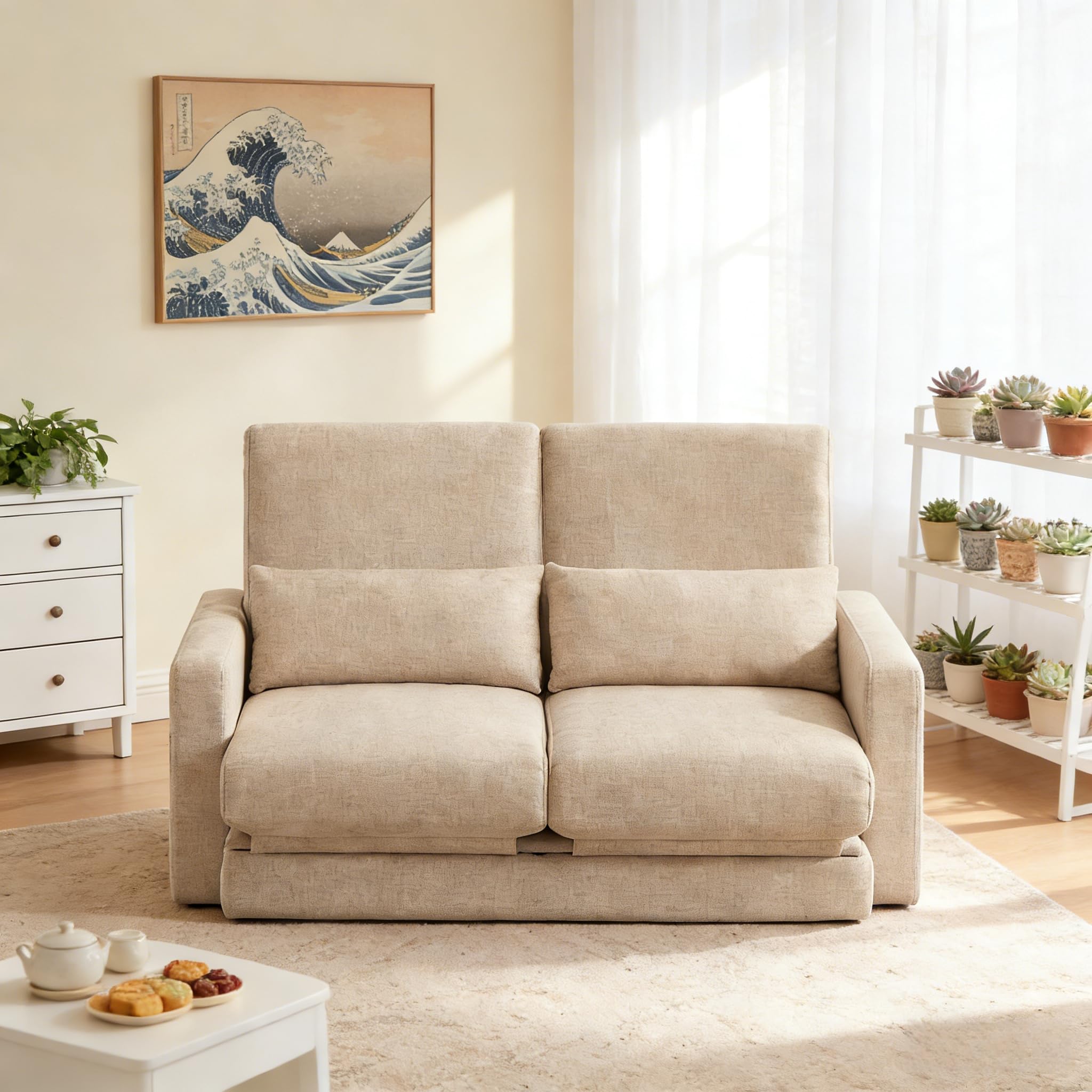 Amazon｜ソファ 2人掛け 収納付き コンパクト ソファーベッド 幅117cm