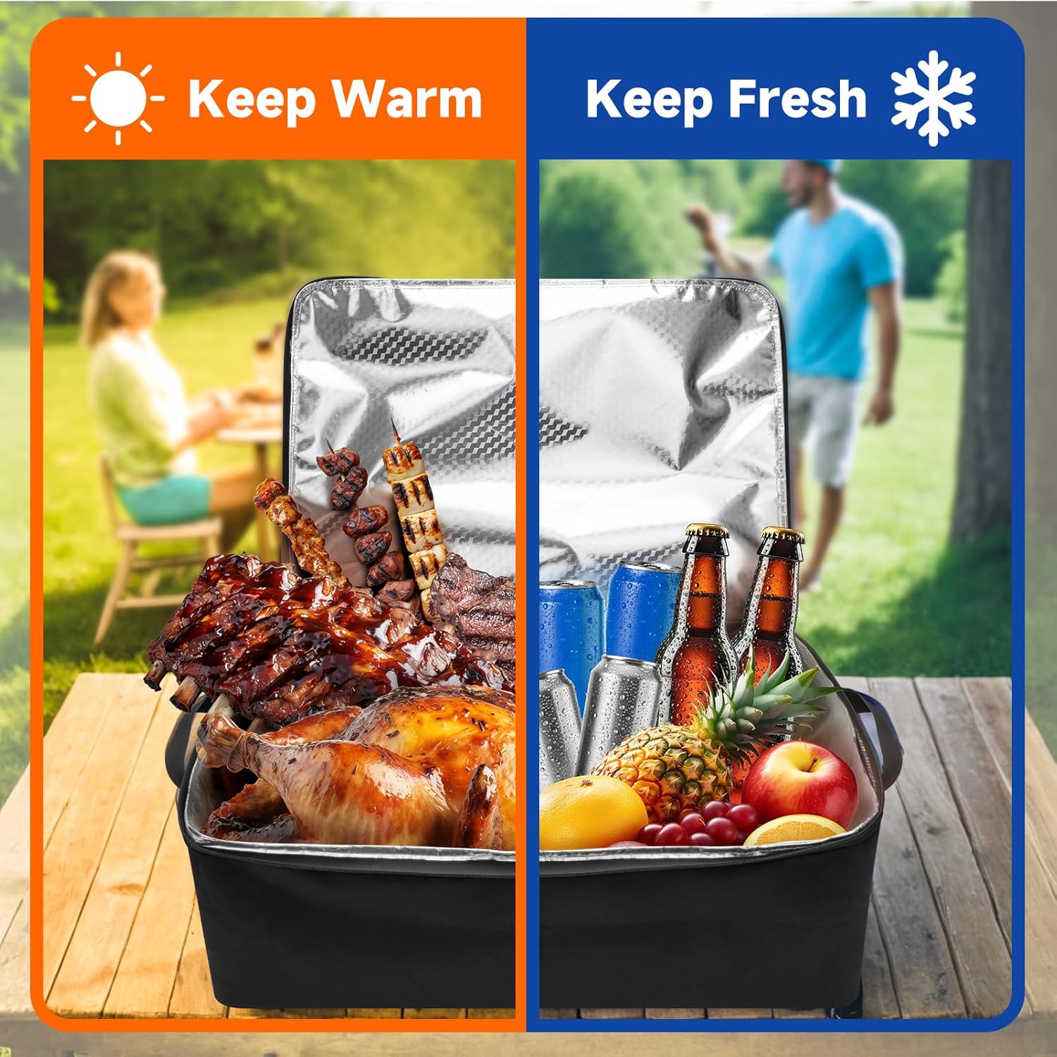 Xxerciz BBQ Blanket for Resting Meat, Insulated Meat Resting Bag with Wide Mouth, Large Leak-Proof Reusable BBQ Accessories Bag for Brisket, Pork, Turkey Meat Warmer for Men, Grilling