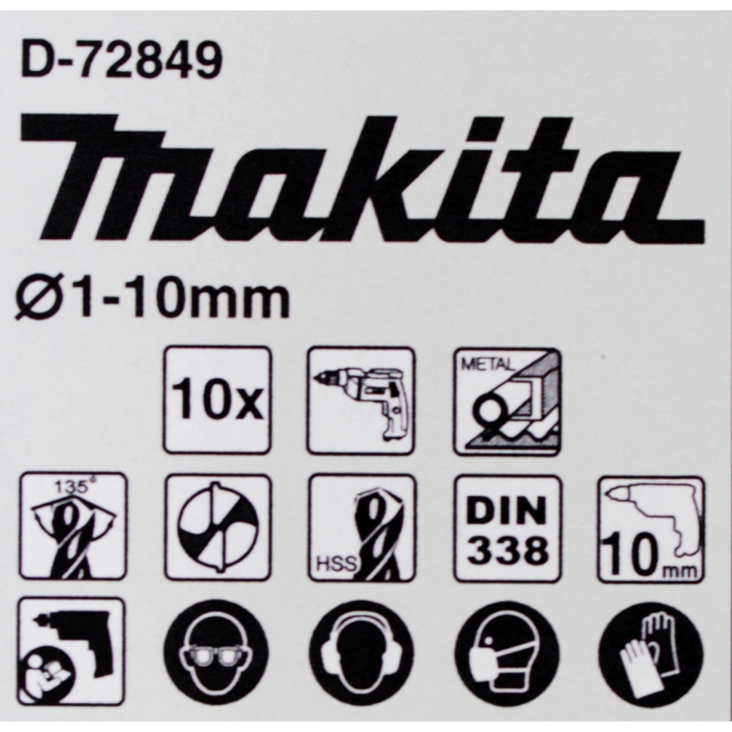 Makita D-72849 HSS TIN Drill bit Eco Set 10 Piece