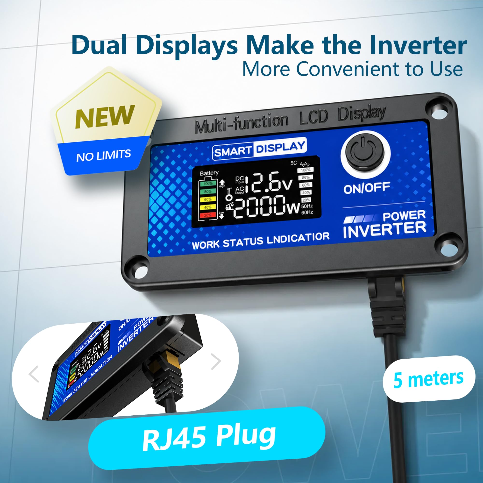 Convertisseur 2200W 12V 220V Pur Sinus