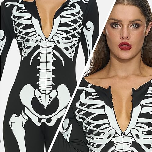 Miniatura 4 de Spooktacular Creations Womens Skeleton Costume Glow in the Dark, Halloween Skeleton Bodysuit, Halloween Costumes for Adult