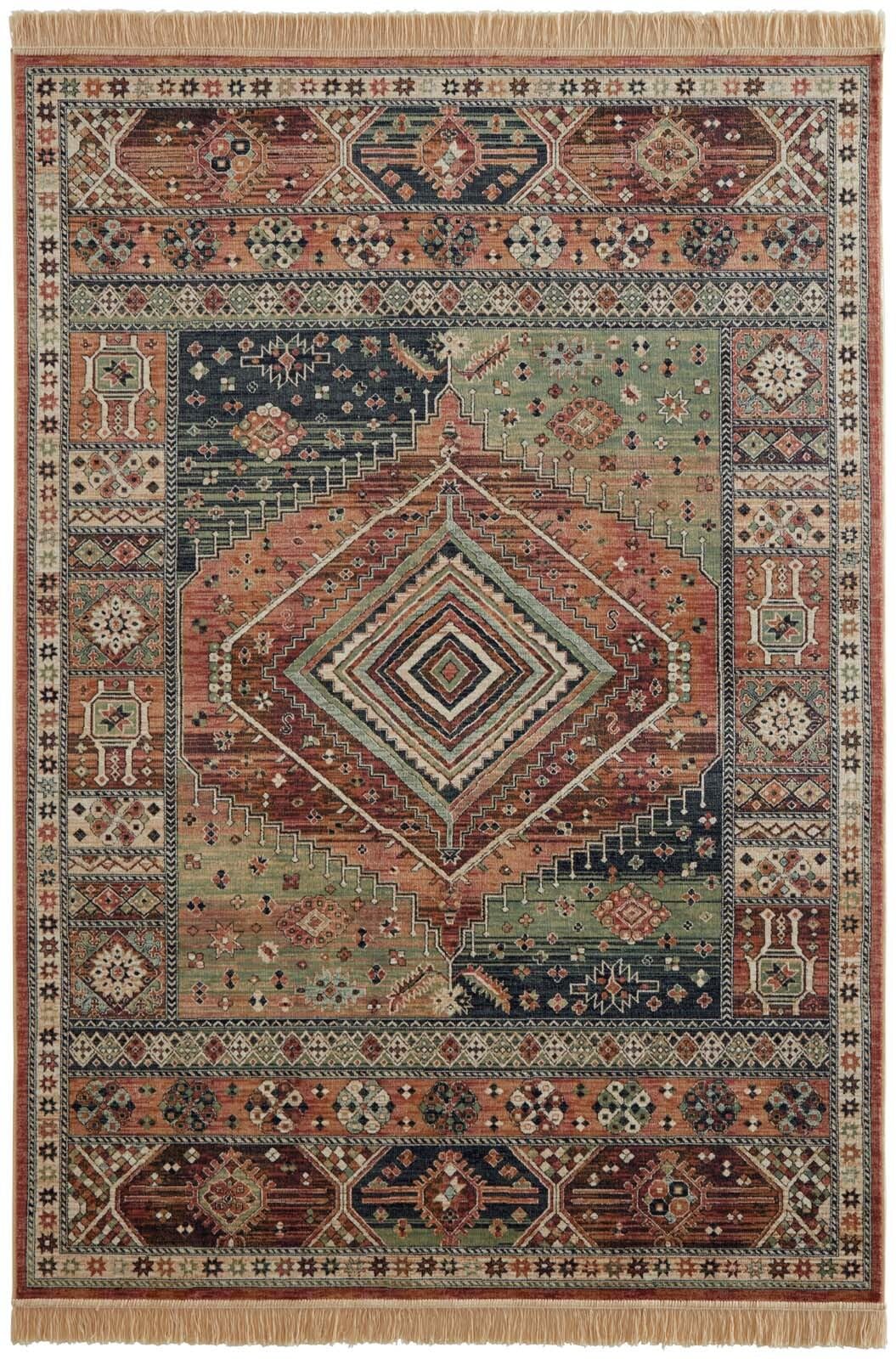 Taracarpet Kurzflor Designer Teppich modern Orientteppich für Wohnzimmer Schlafzimmer und Esszimmer heriz rot 195x300 cm