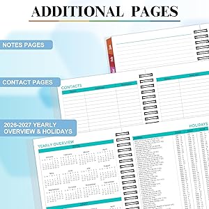 2026 Planner - Planner 2026, January 2026 - December 2026, 6.4" x 8.5", 2026 planner Weekly and Monthly with PP Cover and Colorful Tabs - Black