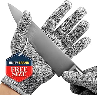 UNITY BRAND Cut Resistant Hand Gloves for Men &amp; Women, Anti Cut Hand Gloves with Comfortable Fit, Reusable Protective Glov...