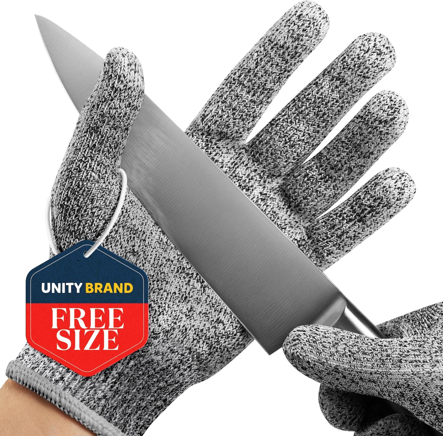 UB Unity Brand Cut Resistant Gloves – Cut Resistant Hand Gloves for Men & Women, Anti Cut Hand Gloves with Comfortable Fit, Reusable Protective Gloves for Chopping, 1 Pair, Free Size