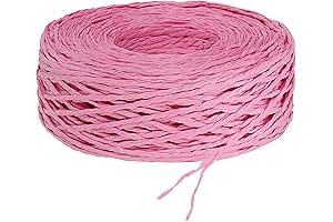 PATIKIL Pink Raffia Ribbon - 328 Feet of Raffia Yarn for Creativity