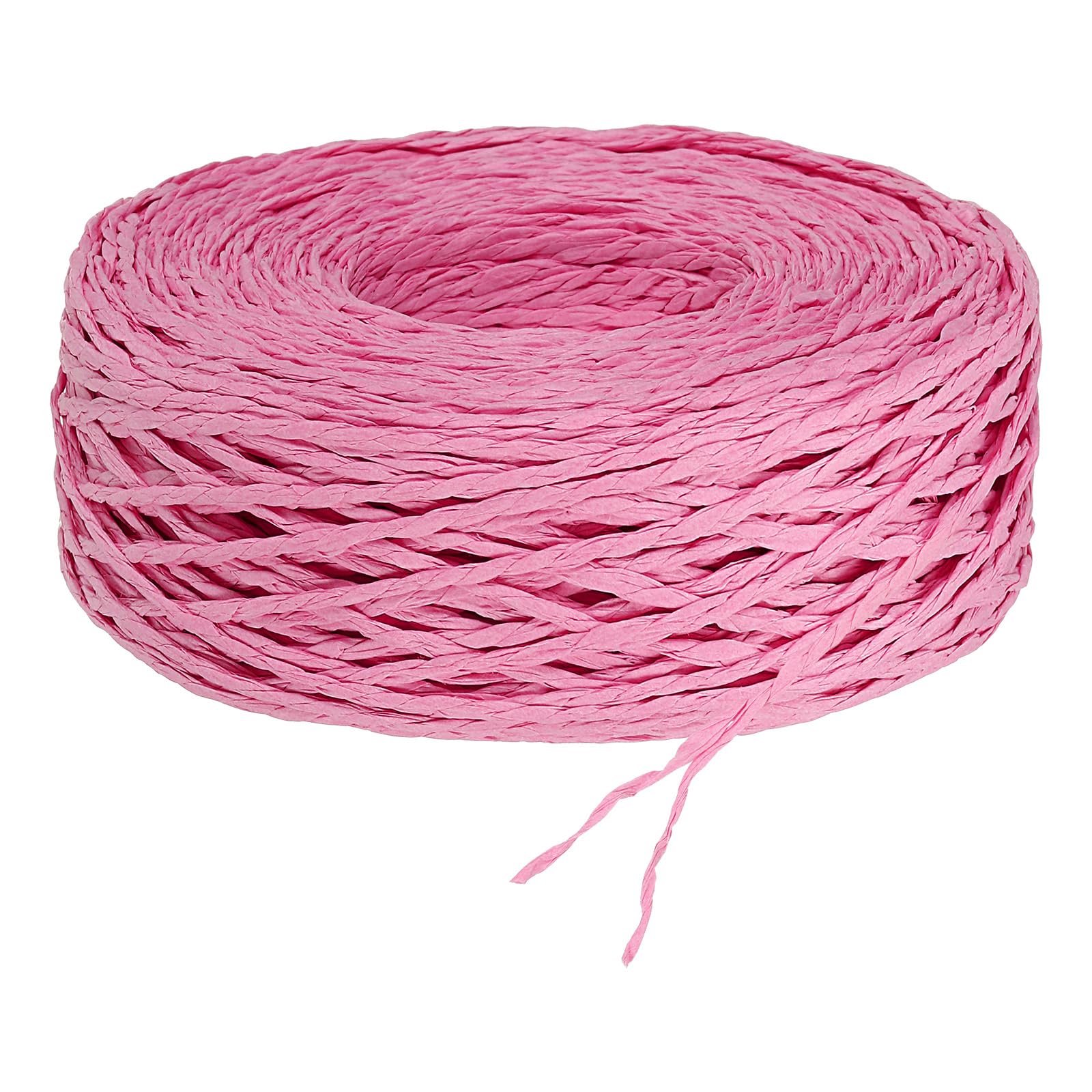 Cinta de rafia rosa para envolver paquetes creativos y tejer manualidades