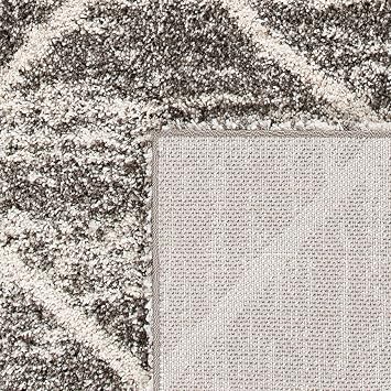 SAFAVIEH Hudson Shag Collection Area Rug - 6' x 9', Distressed Grey & Ivory, Trellis Design, Non-Shedding & Easy Care, 2-inch Thick Ideal for High Traffic Areas in Living Room, Bedroom (SGH281K)