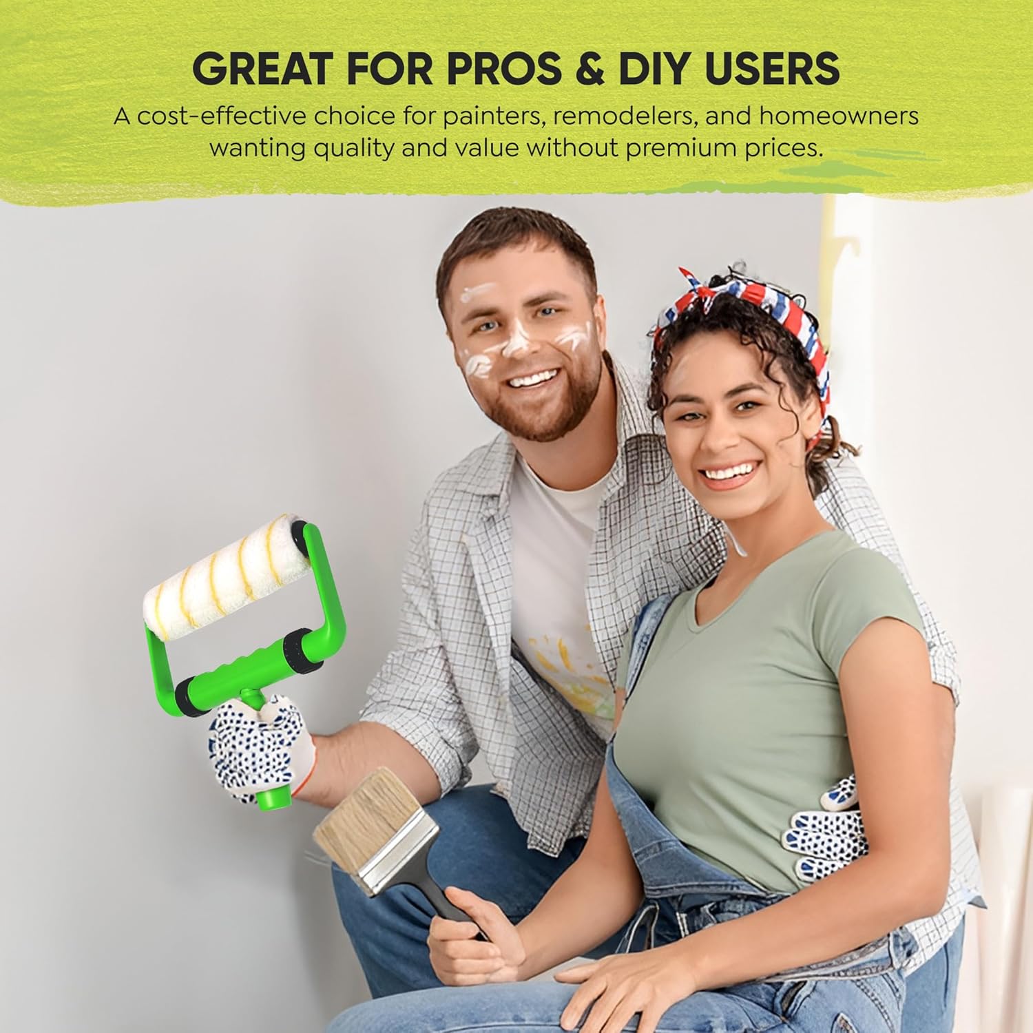 Premium High Elastic Microfiber Paint Roller Covers 9” – Professional Lint-Free Roller Sleeves for Smooth Walls & Ceilings – High Paint Pickup and Release – Fits Standard Frames (Pack of 30)