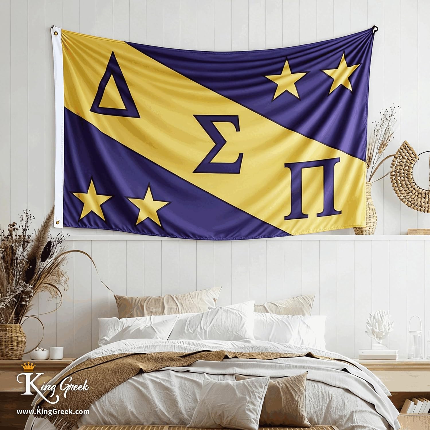 Delta Sigma Pi Flag Official Fraternity,Brass Grommets & Double Stitch,Polyester Banner Wall Decor for Outdoor Indoor Decoration,3x5 Feet