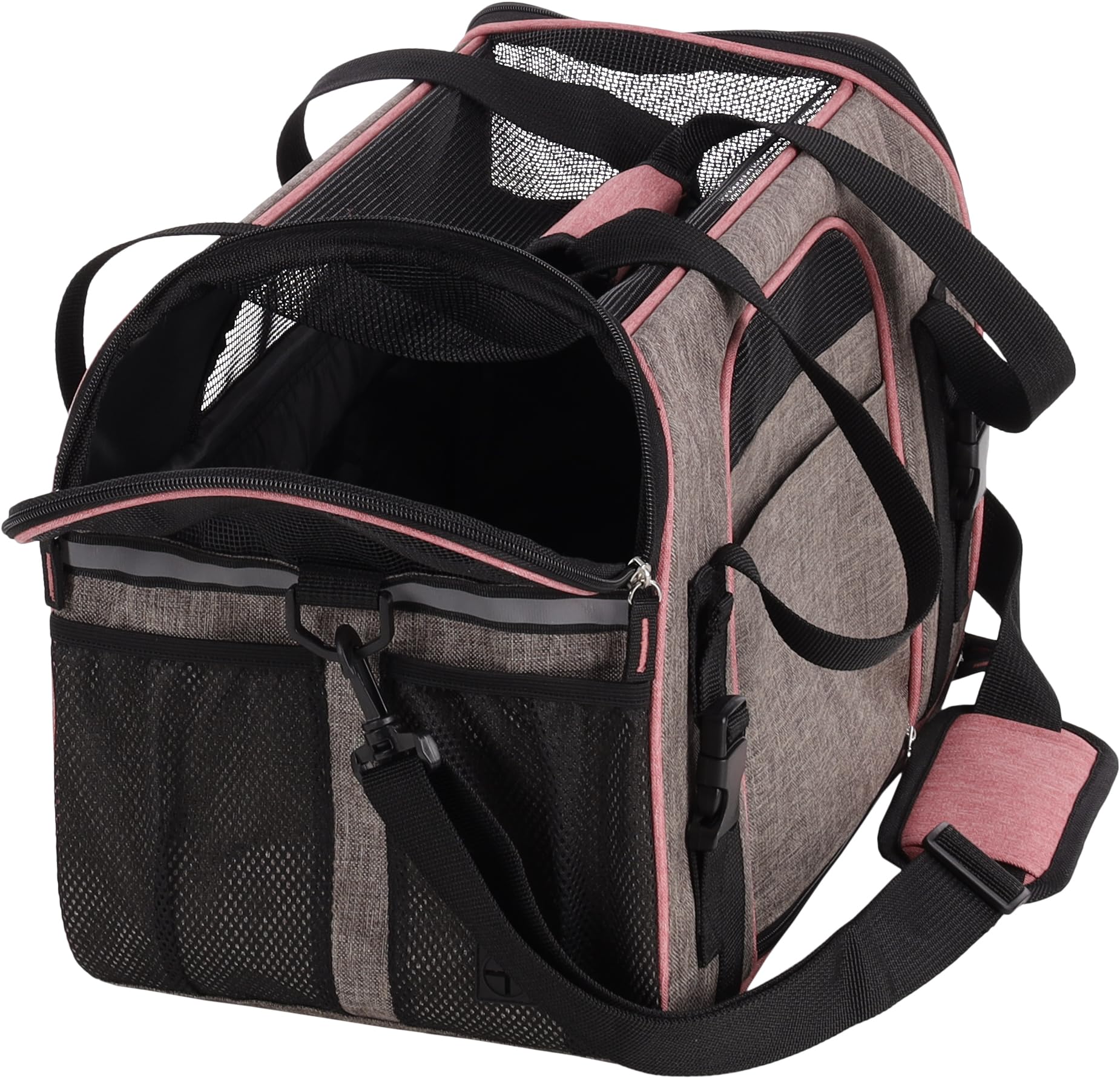 Transportín Gato – Perro – Xandor – Bolsa Reforzada en poliéster con Tiras Reflectantes y Base extraíble