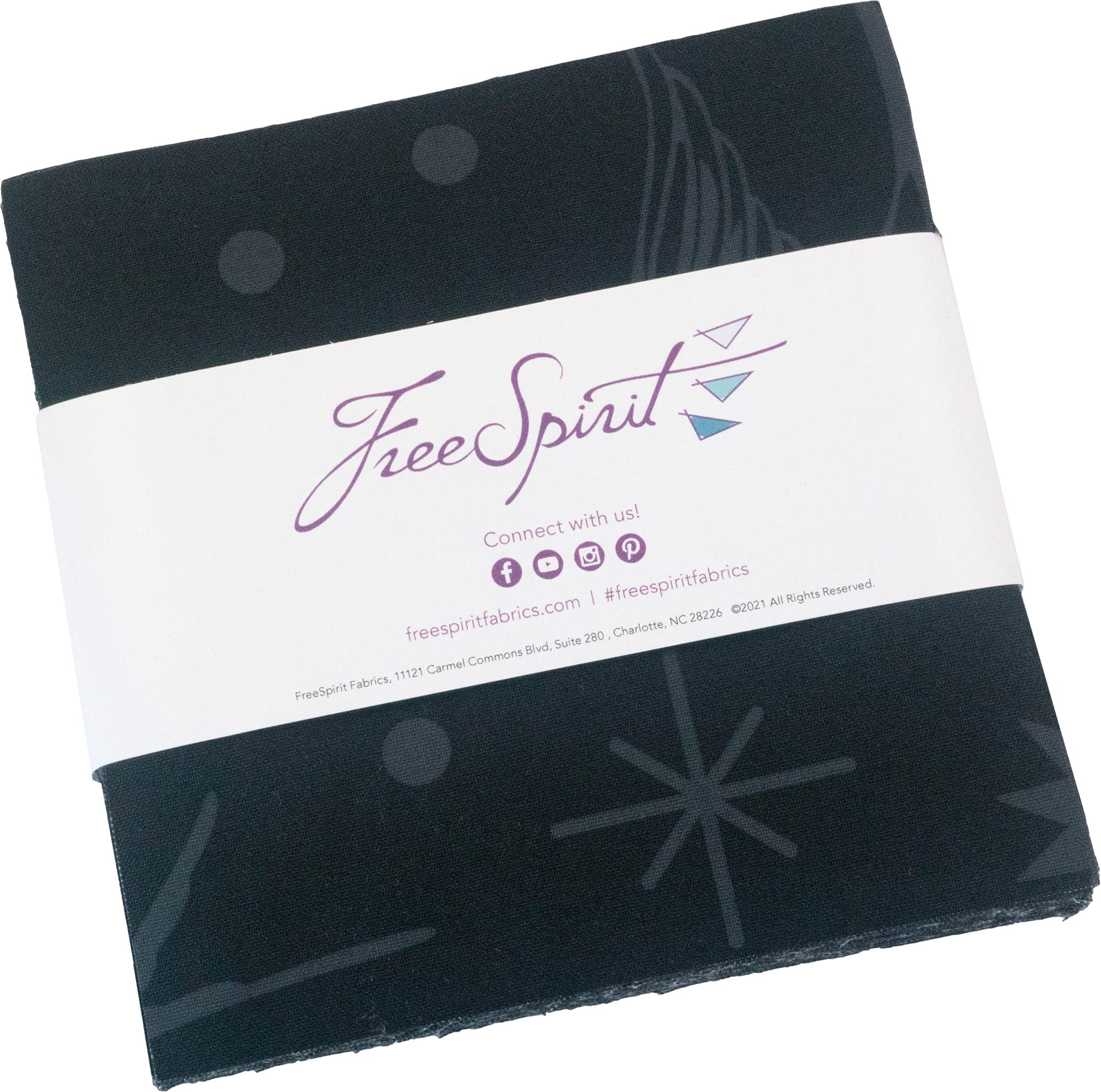 Free Spirit Fabrics Linework Tula Pink Ink Fairy Flakes 5 Inch Charm Squares