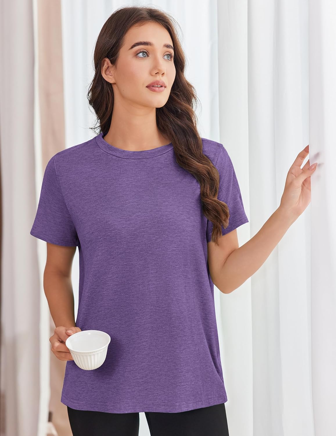Deyeek Post Shoulder Surgery Shirts for Women Tear Away Side Snap Chemo Port Shirts Short Sleeve Adaptive Clothing