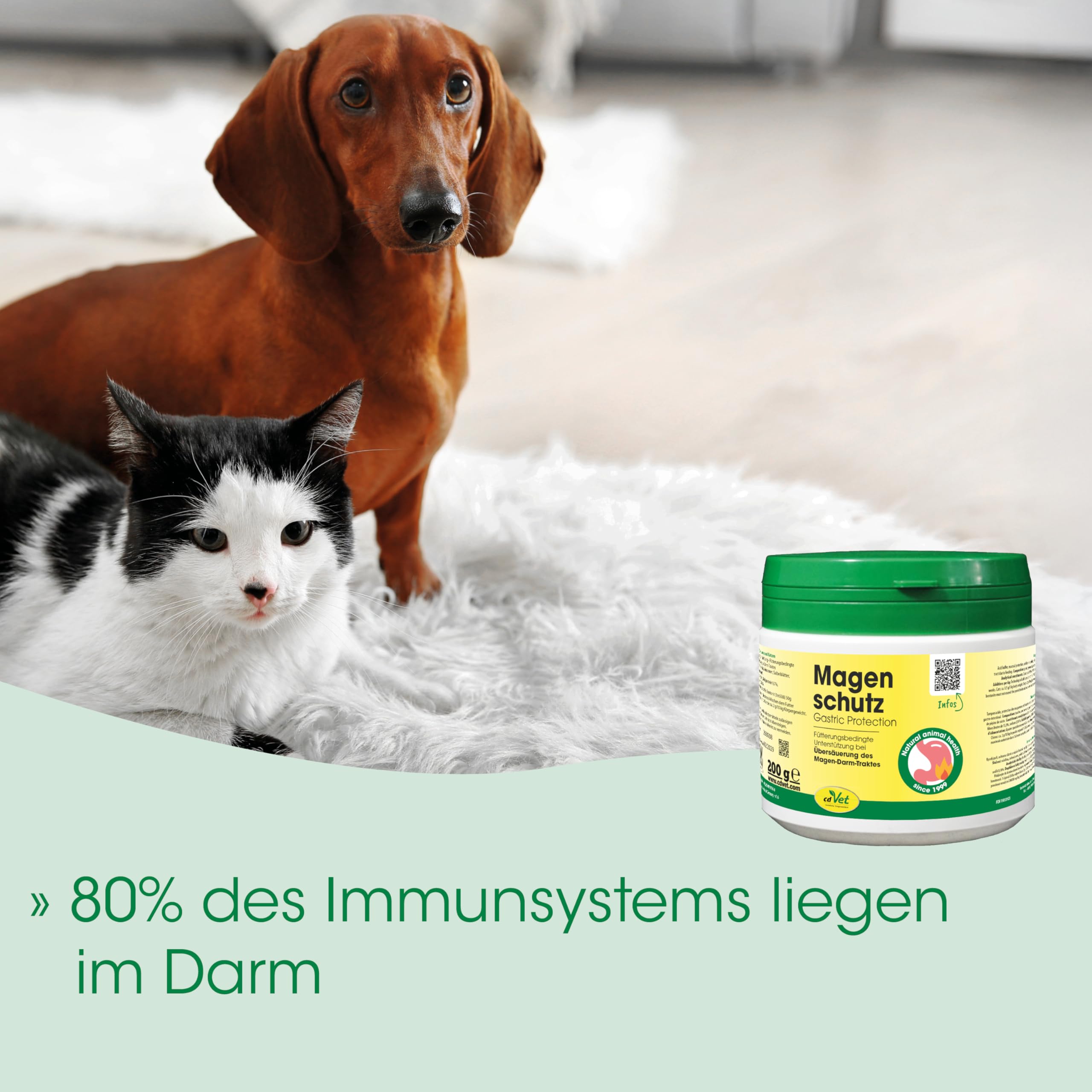 cdVet Magenschutz 400g - Pulver zur Förderung der Gesundheit von Magen und Darm für Hunde und Katzen