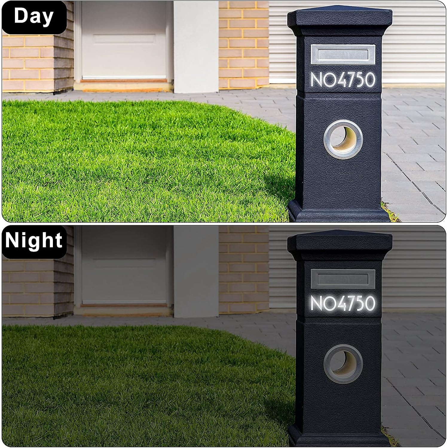 110 Pieces Vinyl Reflective Mailbox Number Sticker Adhesive Capital Letter Sticker Waterproof Street House Address Number Decal for Residence Apartment Office Room Door Hotel Car (White,3 Inch)