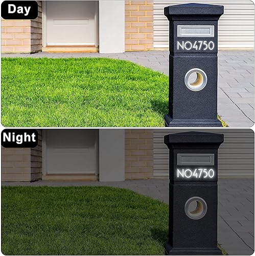 Miniatura 5 de 110 calcomanías reflectantes de vinilo para número de buzón, letras mayúsculas, impermeables, para residencia, apartamento, oficina, habitación,