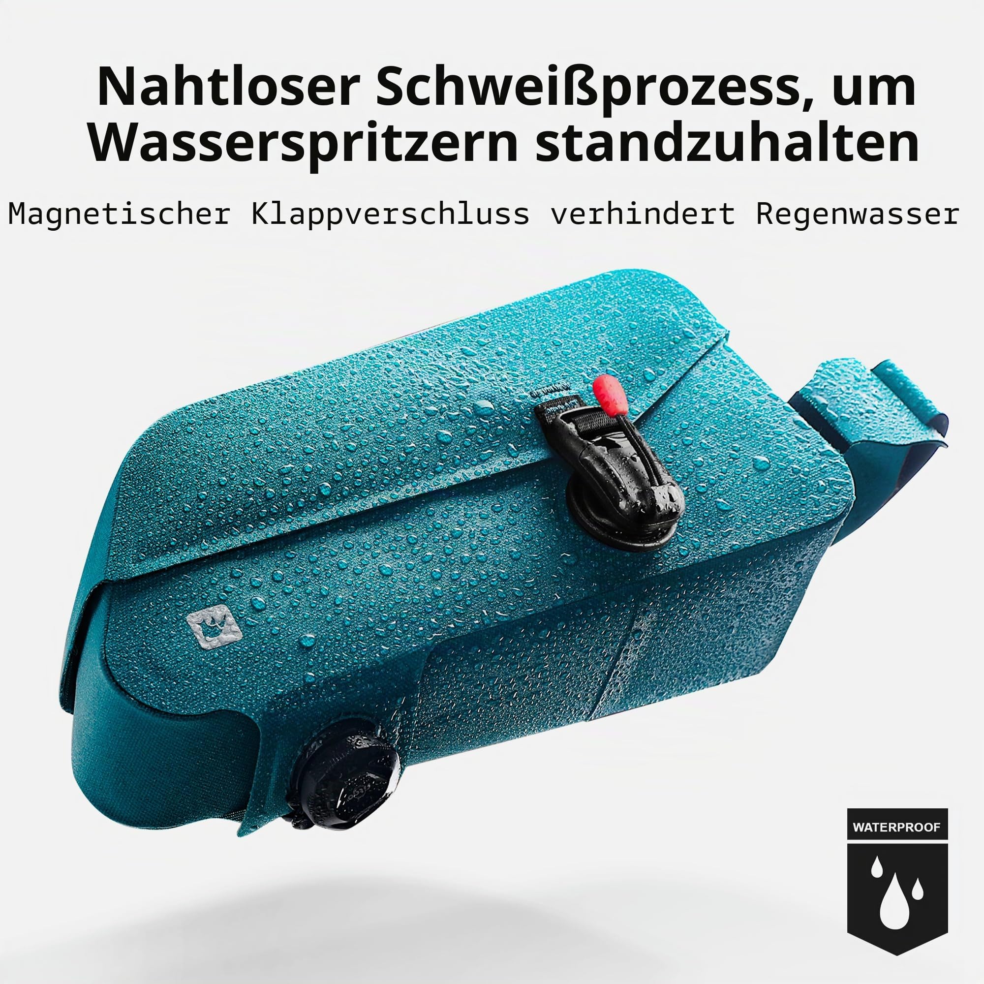 Rhinowalk Fahrrad-Oberrohrtasche, Fahrradrahmentasche, vollständig wasserdicht und stabil, Fahrradrahmentasche, Fahrradtasche, professionelles Fahrradzubehör für Mountainbike, Rennrad-Schwarz