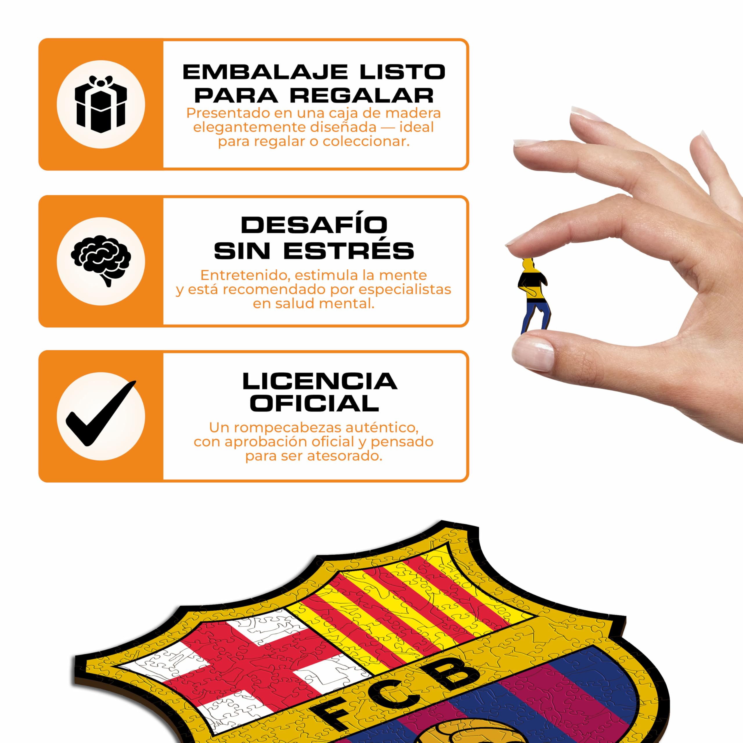 Iconic Puzzles, Logo Barcelona, ​​Producto Oficial, Puzzles de Madera para Adultos y Niños, Madera 100% Sostenible, S, 150 Piezas — view 3