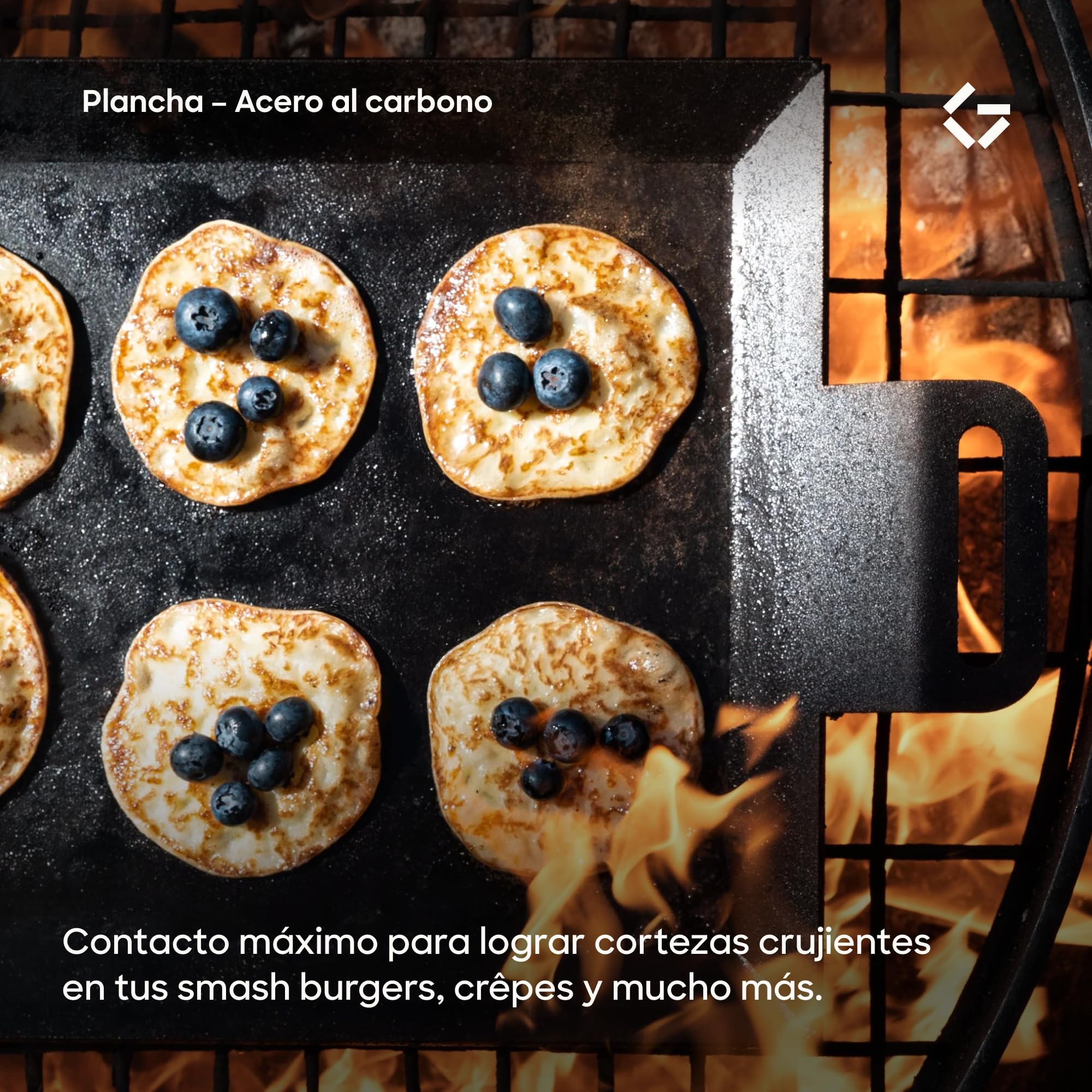 Gastrotools Plancha de Asar Sueca de Acero al Carbono 39x27cm – Antiadherente Natural, Sin PFAS – Interior y Exterior – Apta para Fuego, Horno, Inducción y Gas – Hasta 650°C (Small (39cm x 27cm))
