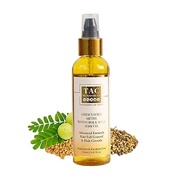 TAC - The Ayurveda Co. Bhringraj Oil For Hair Fall With Amla & Methi For Men & Women, Sulphate And Paraben Free - 150ml