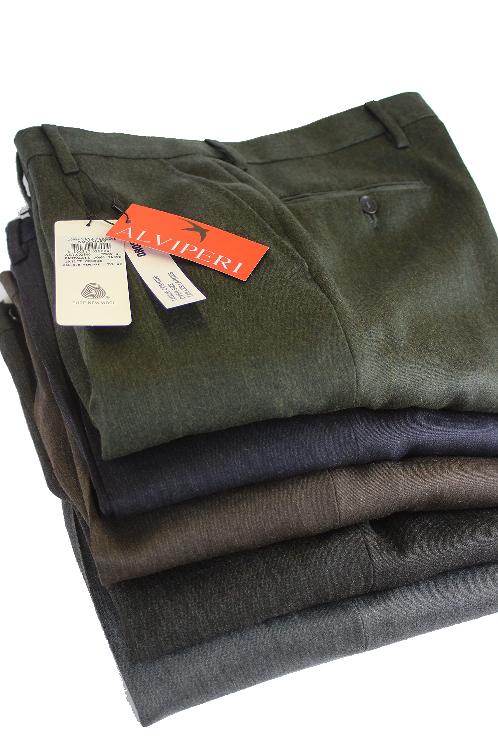 Uomo Pantalone Pura Lana Jaspé.vestibilità Comoda Gamba Larga,Taglie Forti e calibrate Disponibile dalla tg.48 Fino alla tg 71
