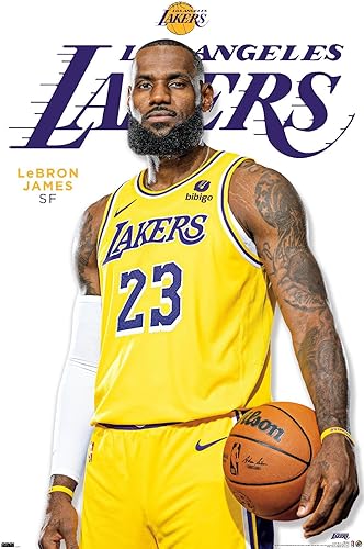 Trends International Póster de pared de la NBA Los Angeles Lakers - LeBron James de la serie 23