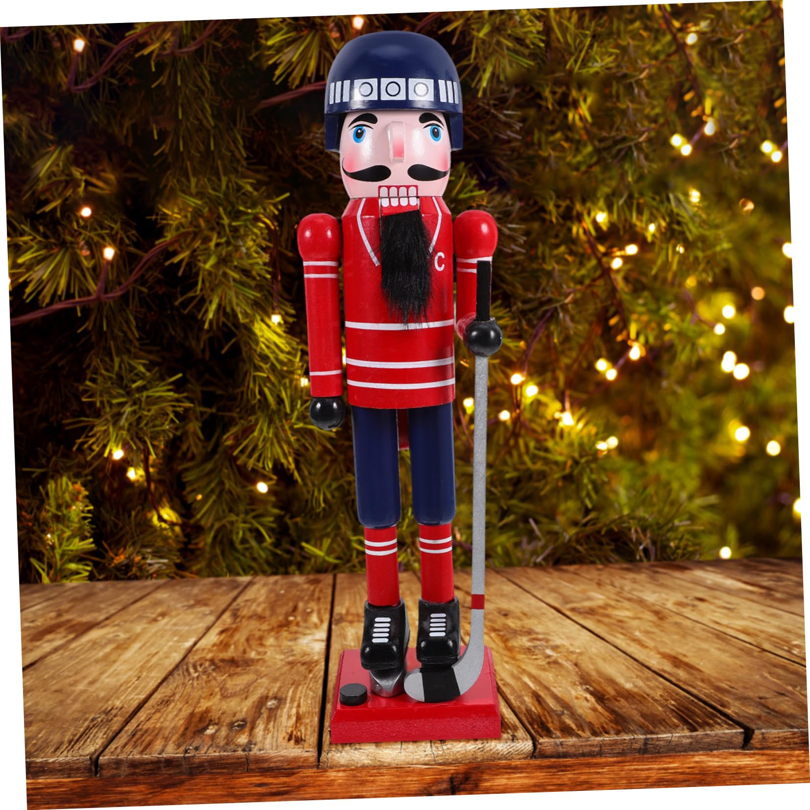 Figura Madera Decoración Mesa Navidad Temática Deporte para Adornos Festivos Hogar