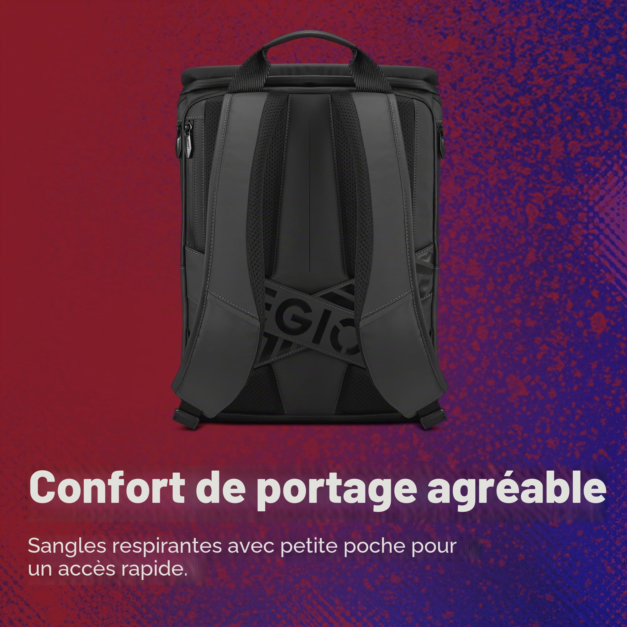 Lenovo Sac à Dos Legion GB900 (jusqu'à 16", conçu pour Gaming, blindé, PU, résistant à l'eau, Coins Antichoc EUDE-Foam, Compartiment pour Tablette, capacité 20 litres) Couleur Noire