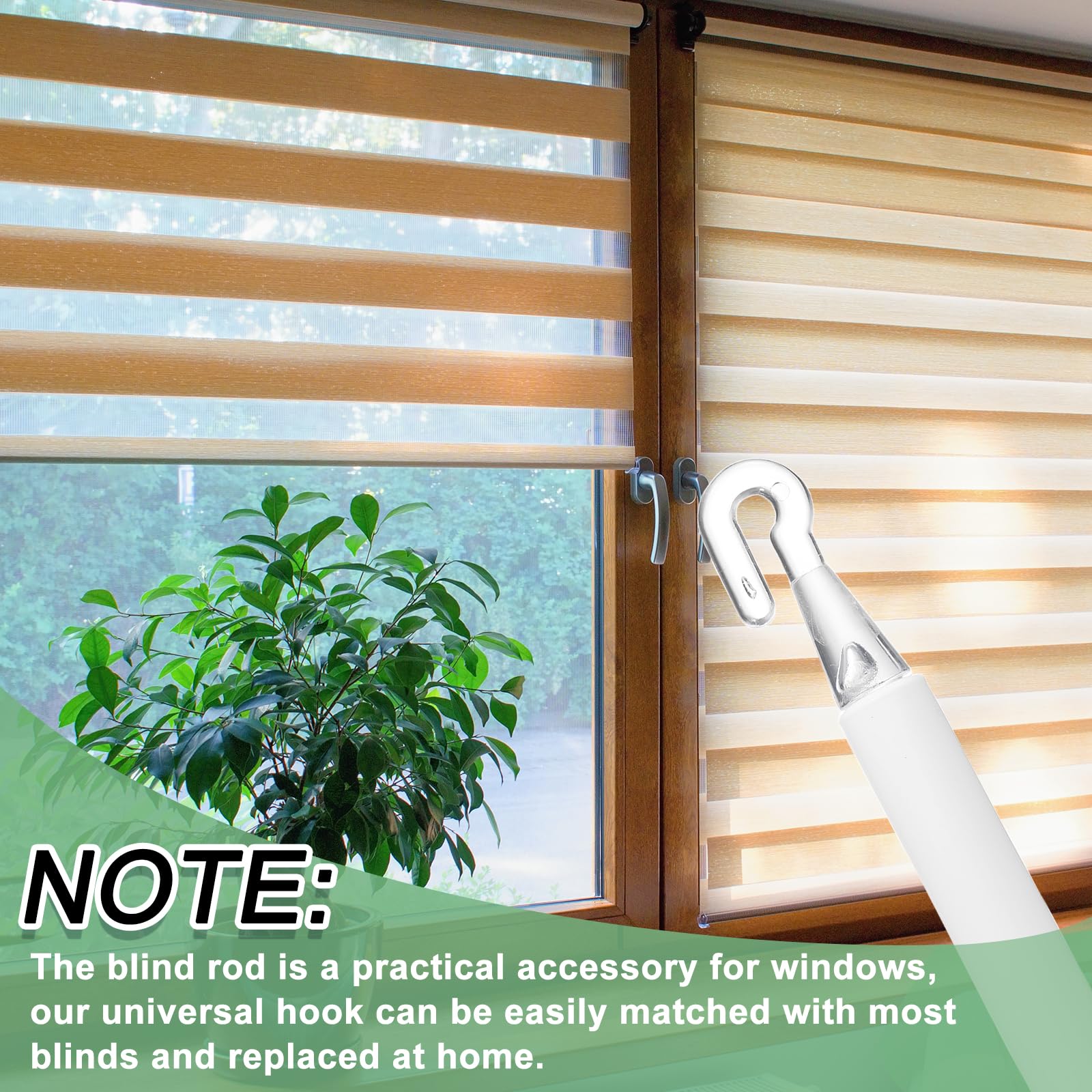 Pair of Uxcell 2Pcs 35" Blinds Wand Replacement, Combinable Blinds Tilt Wand with Hook, Vertical Blind Rod Stick for Window Curtain Opener Accessory, White