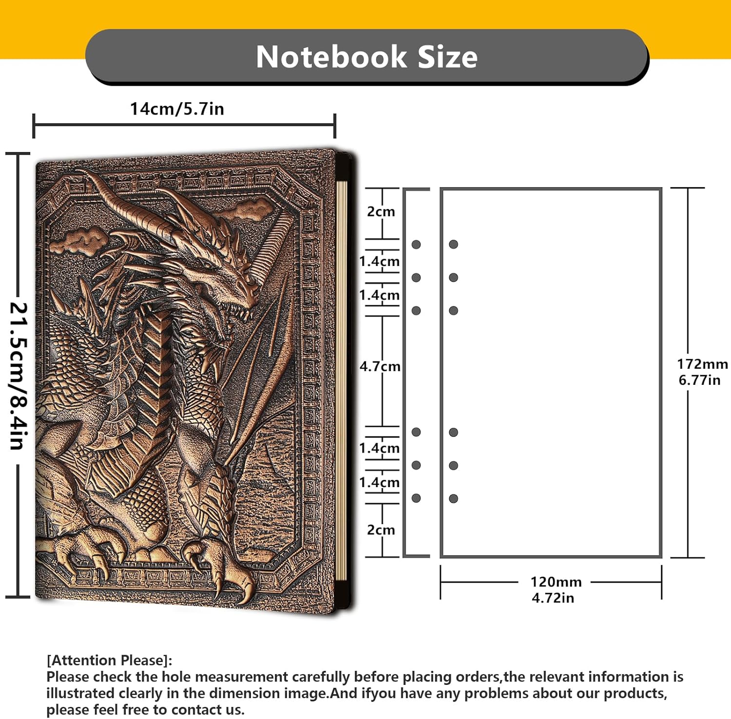 DND Notebook/Journal Refillable 6-rings binder for Dungeons and Dragons/D&D Gifts Nerdy DM & Players RPG Lovers Accessories