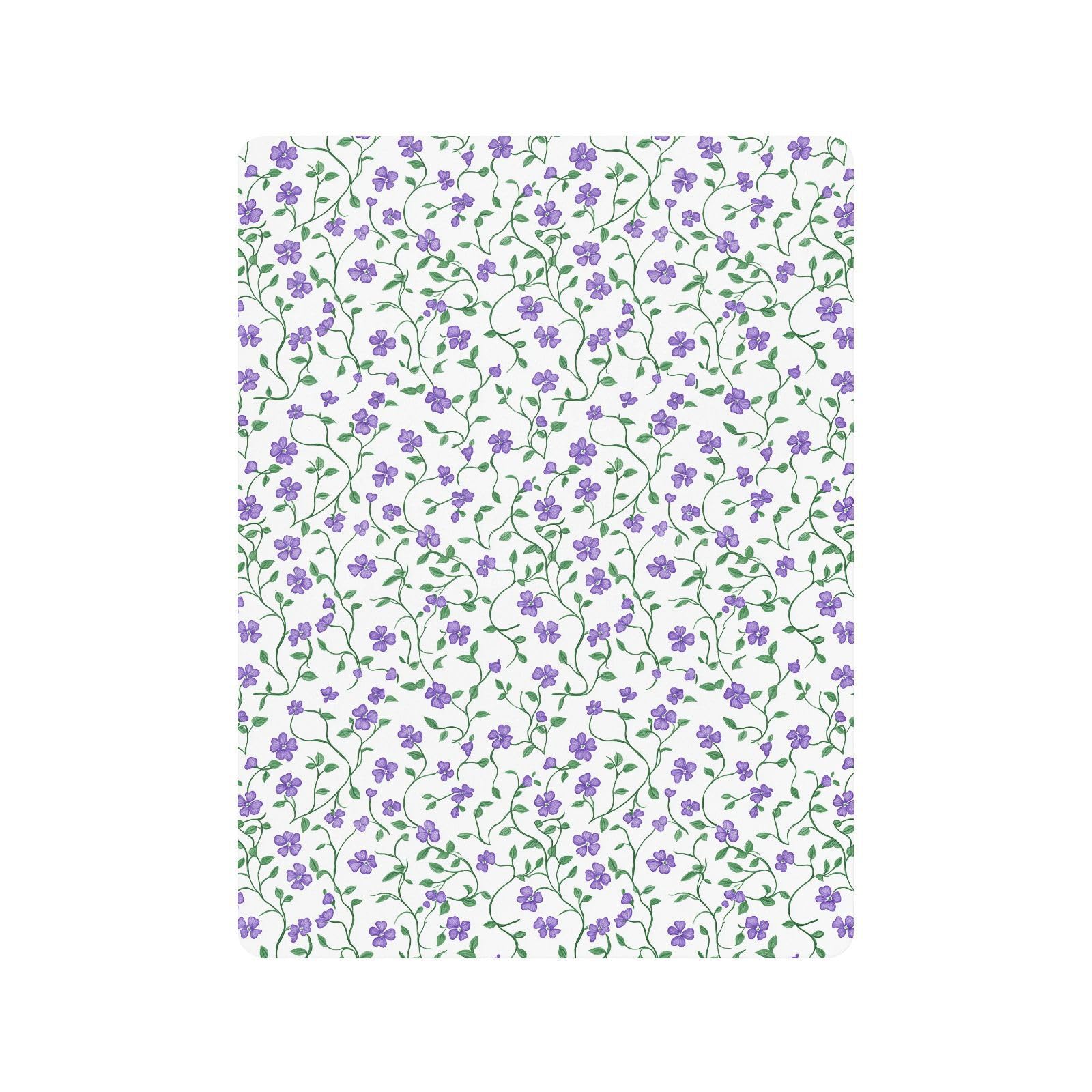 Lenzuola per culla in cotone con fiori viola e viti verdi, lenzuolo morbido per culla per cameretta dei bambini, 1 confezione de cuna para ni?a