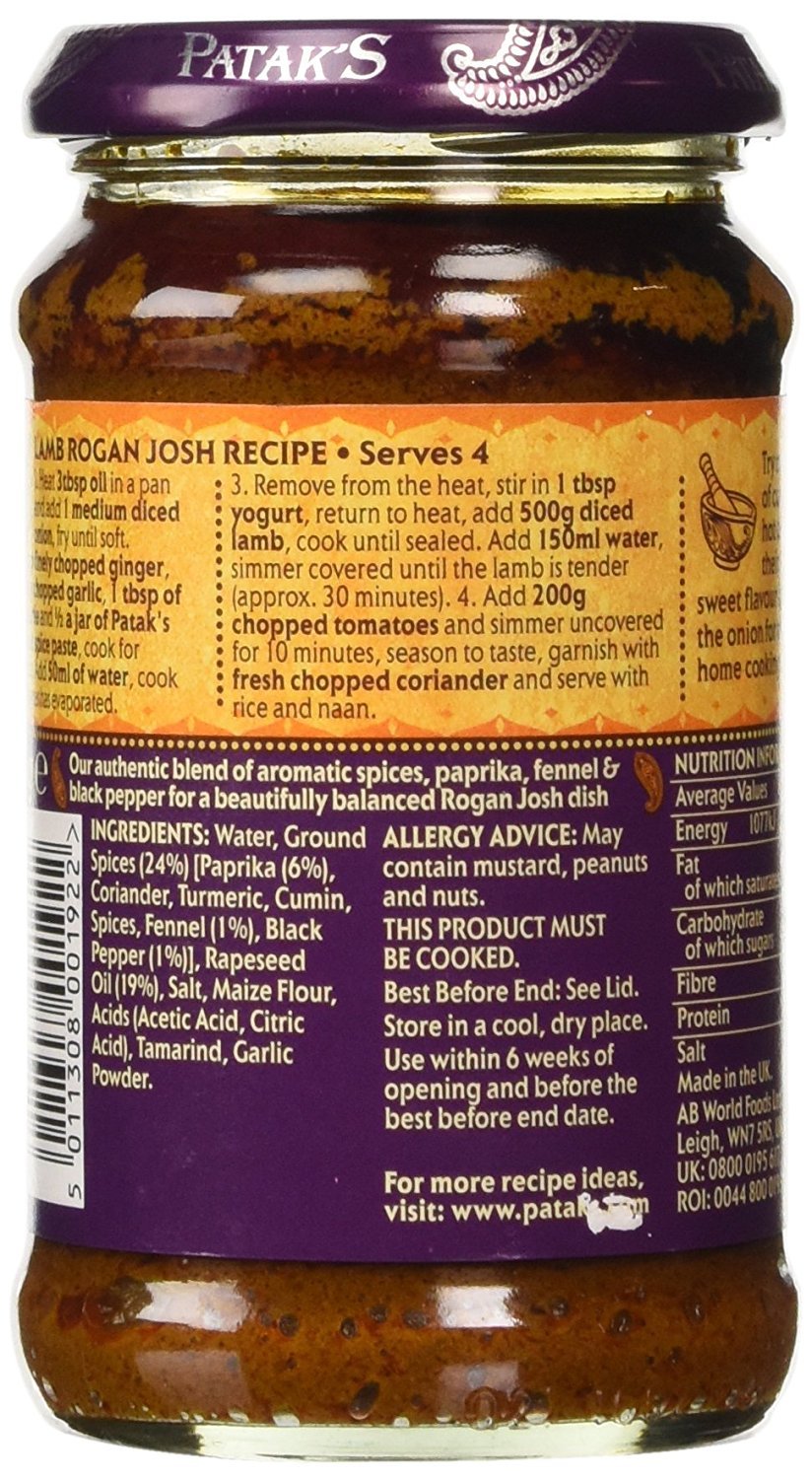 Pataks Rogan Josh Curry Paste 283 g (Pack of 6)
