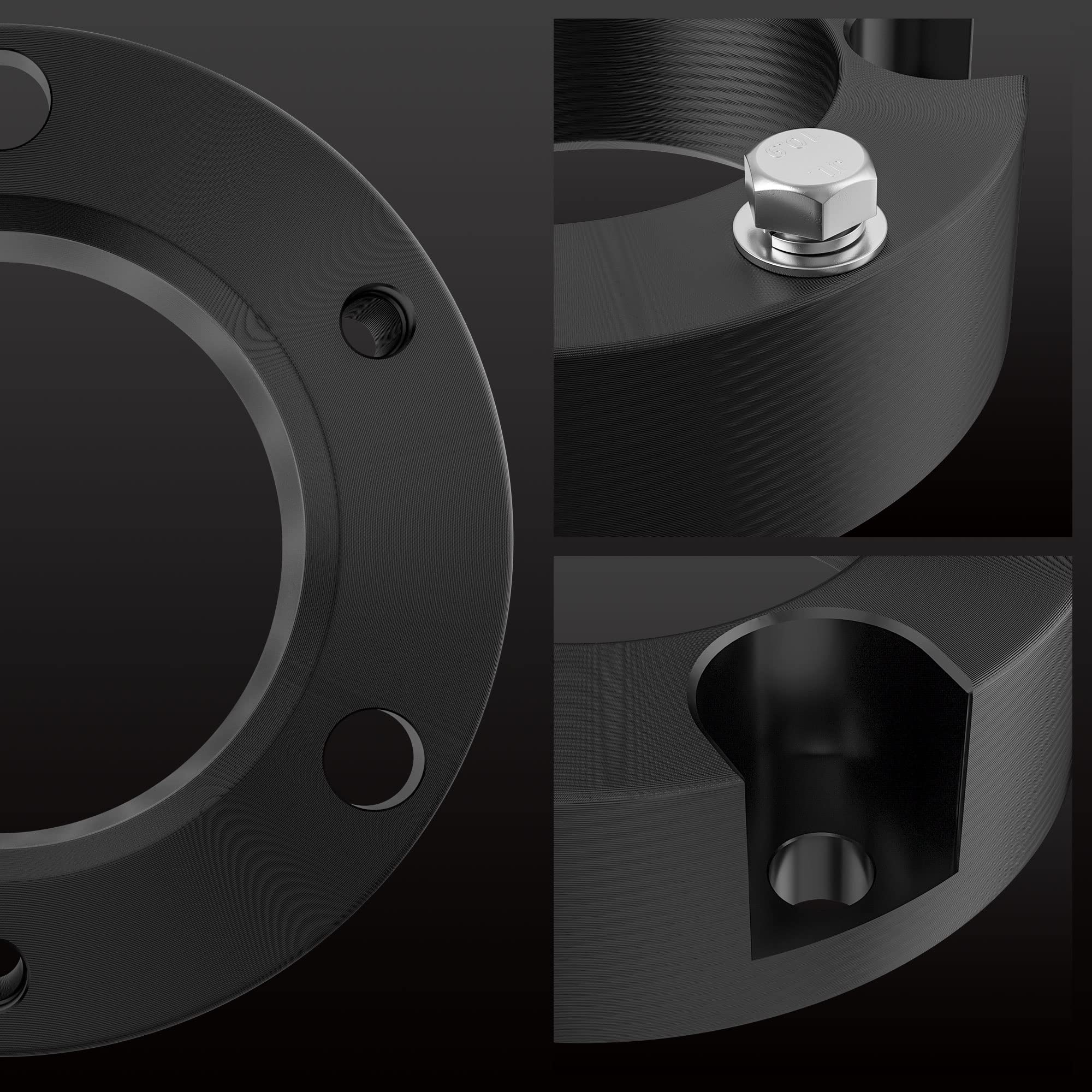 3"F + 2"R Leveling Lift Kit for 2005-2023 Tacoma, 3" Front Strut Spacers and 2" Rear Black Leveling Lift Block Kit Extended Square U-Bolts, 3"+2" Height for 2005-2023 Tacoma 2WD/4WD