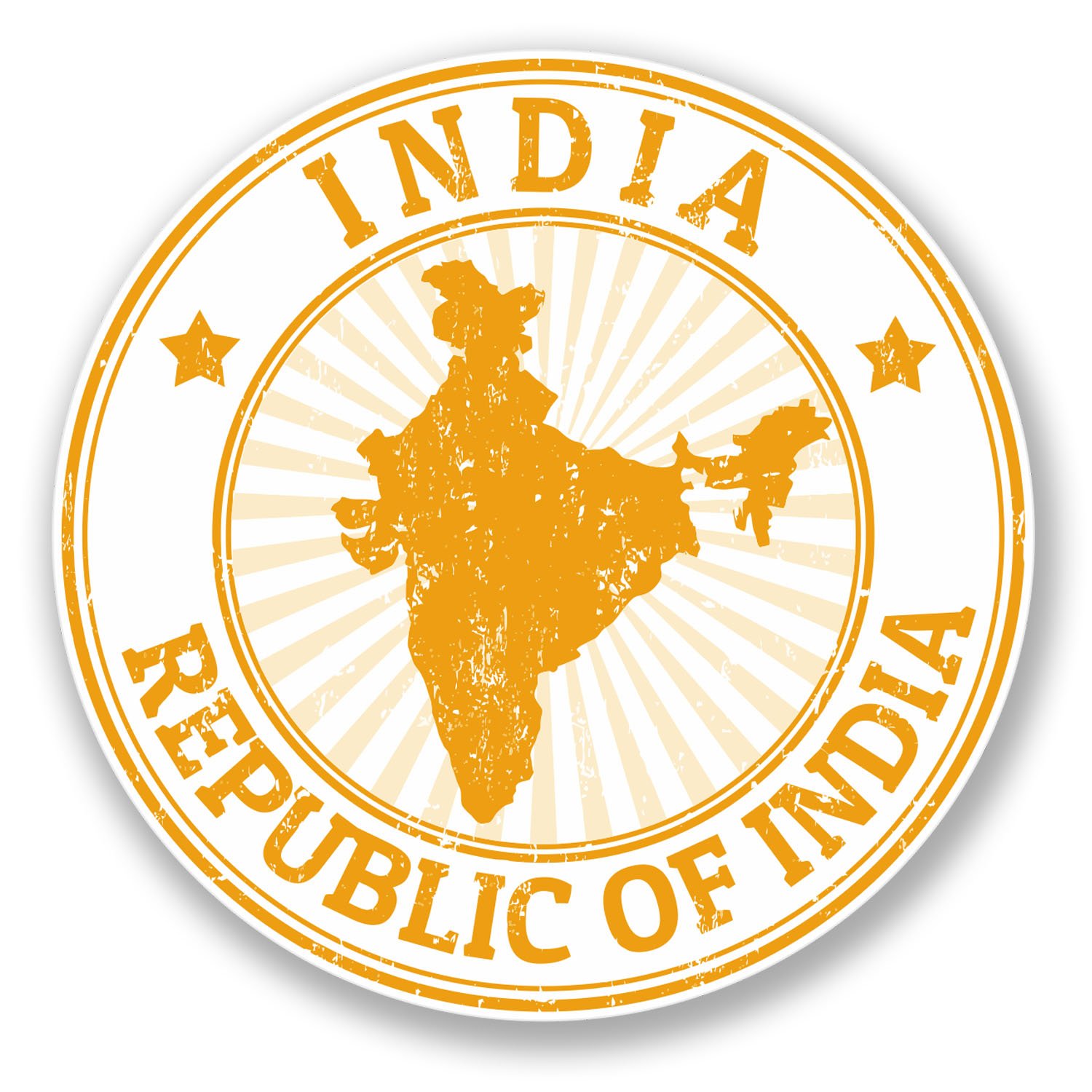 2 x India Vinyl Stickers Bike Laptop Travel Gift Luggage Map Flag Indian #4324 (10cm x 10cm)