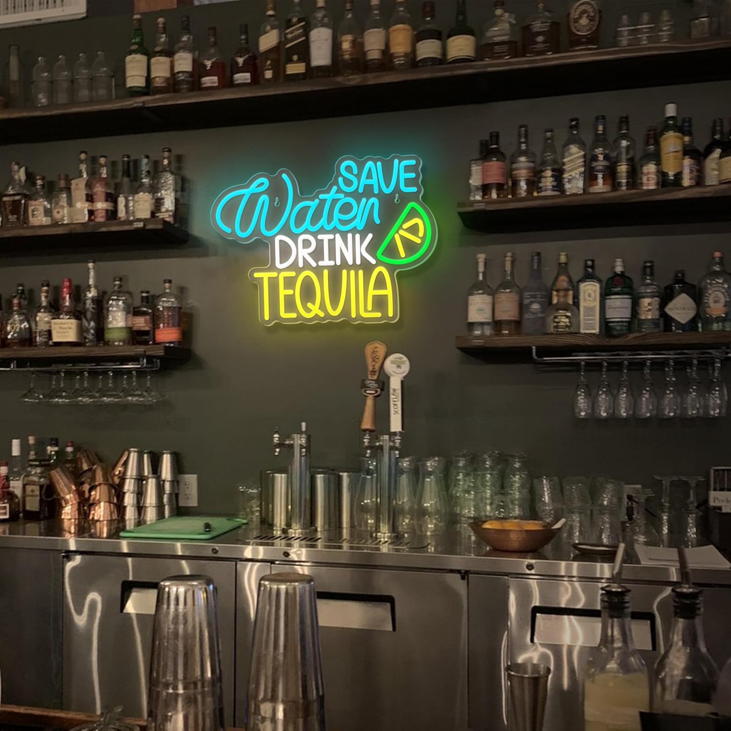 Save Water Drink Tequila Neon Sign Dimmable Tequila Party Led Neon Sign Bar Neon Light up Sign for Home Beer Bar Bedroom Restaurant Man Cave Bistro Club Party Decorations Christmas Birthday Gift - Image 8