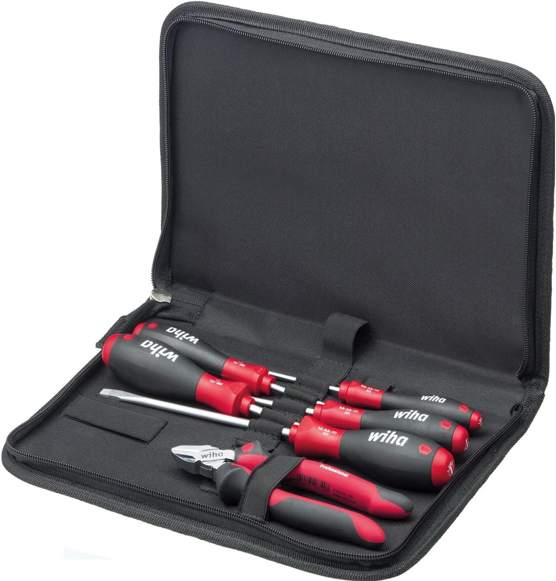 Wiha 6-Piece Screwdriver Set, Red/Black, 160 mm, Flat, Phillips