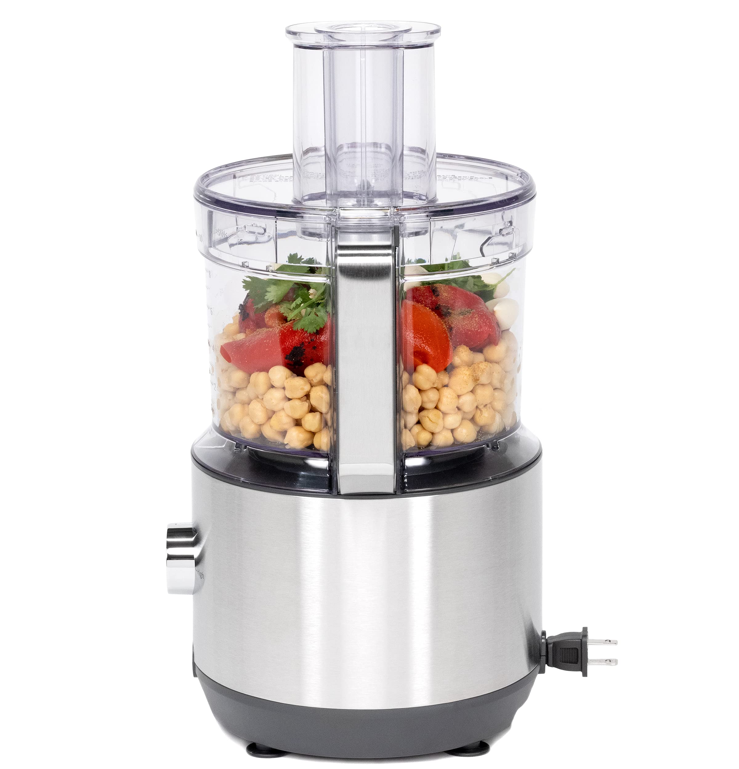 GE Food Processor 12 Cup Complete With 3 Feeding Tubes, Stainless
